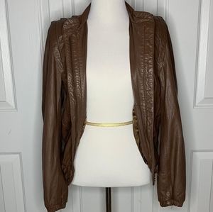 80s Vintage Leather Bomber Jacket. Size M